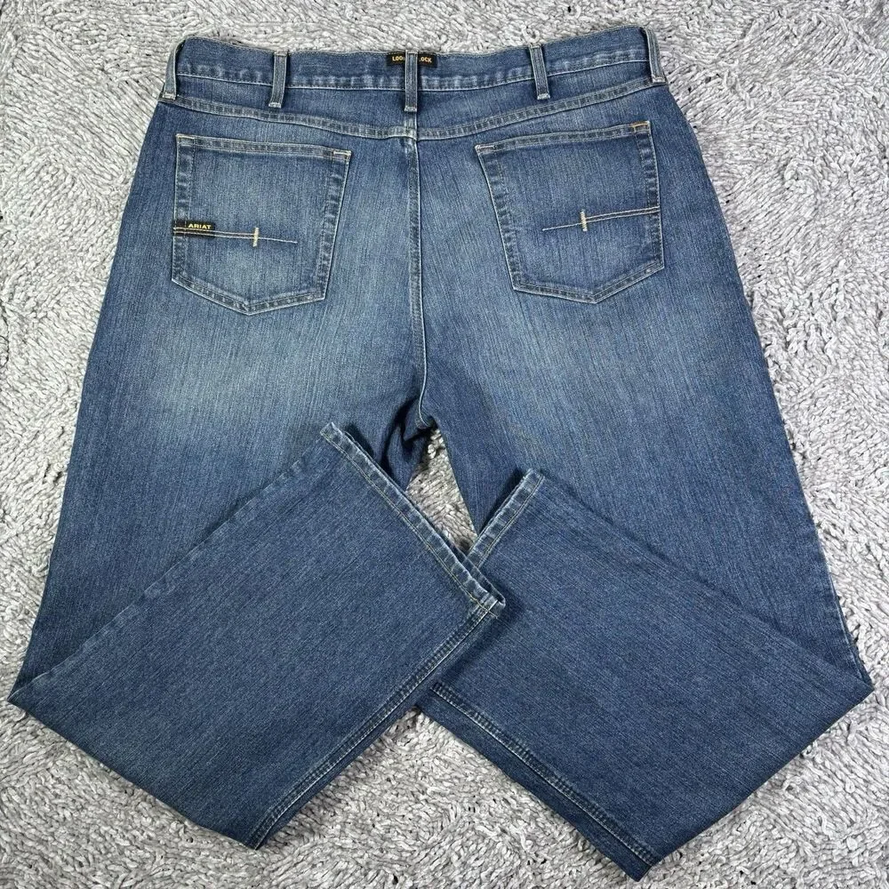 Ariat Rebar M4 Relaxed Boot Jeans Mens 40x32 Blue Denim Workwear Utility Bootcut